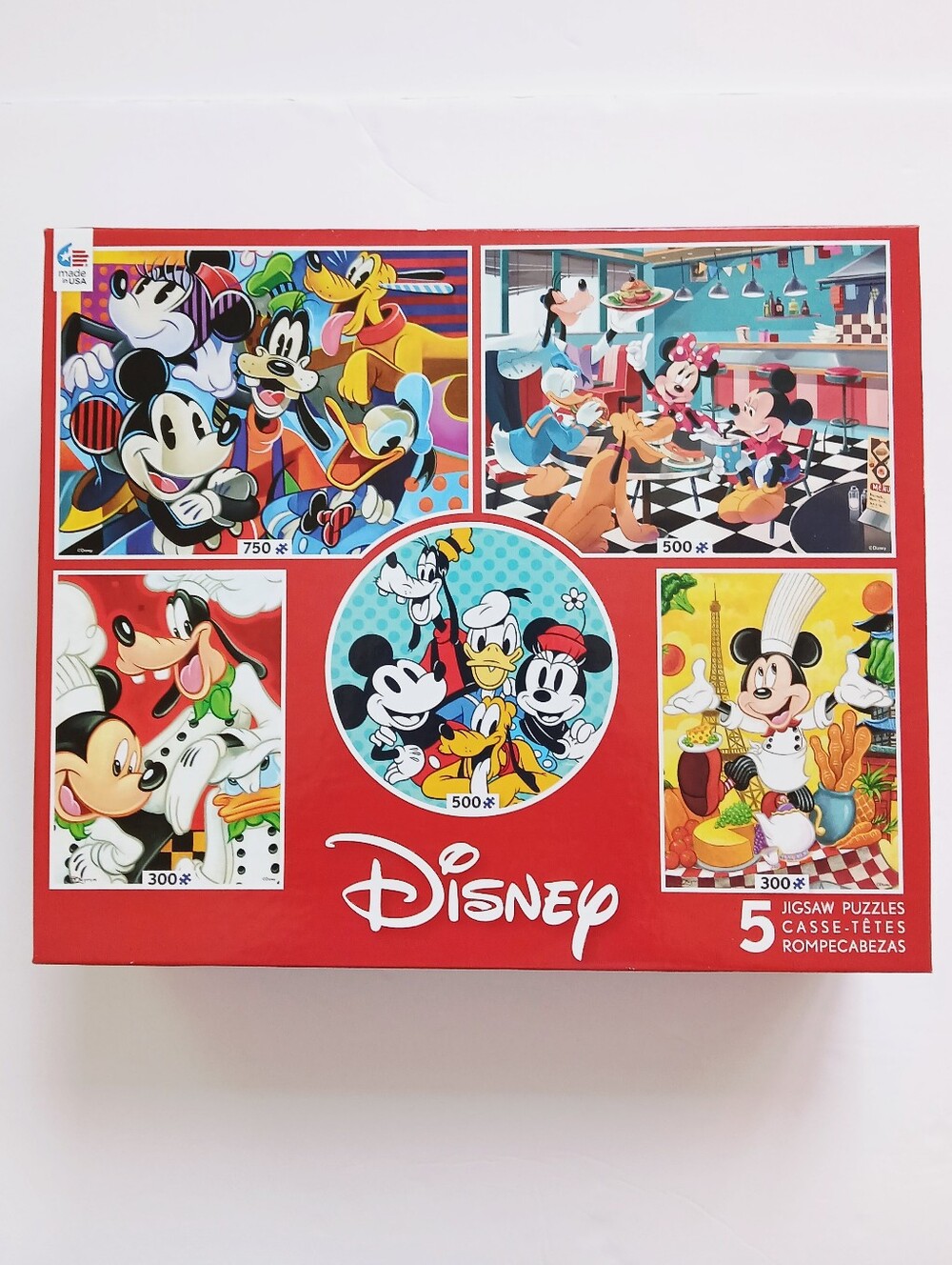 Disney 5-puzzle box set by Ceaco - 1x750, 2x500, 2x300